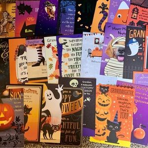Lot of 25 Hallmark Halloween Greeting Cards Son Daughter Grandson Granddaughter